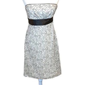 White House Black Market Strapless Floral Lace Dress | Size 10